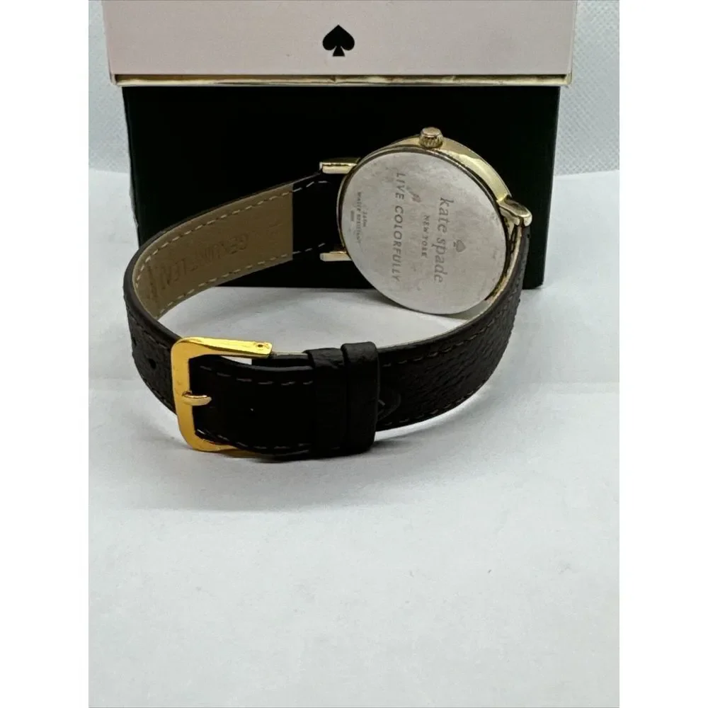 Kate Spade Gramercy 0009 Women's Black Leather Strap Analog Dial Watch JNA130